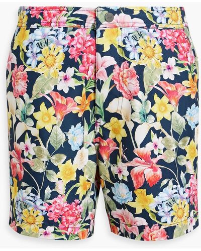 Onia Calder Floral-print Shell Mid-length Swim Shorts - White