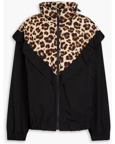 Sandro Leopard-print Shell Jacket - Black