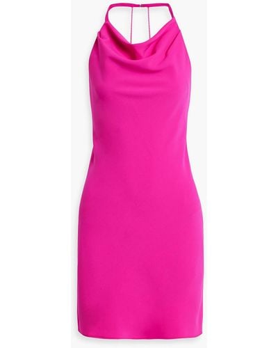 Et Ochs Ella Crystal-embellished Crepe Halterneck Mini Dress - Pink