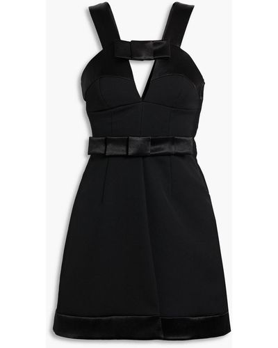 Jil Sander Cutout Bow-embellished Wool-crepe Mini Dress - Black