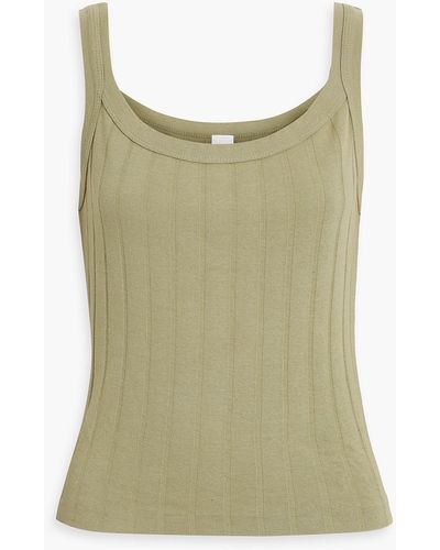 RE/DONE 90s Ribbed Cotton-jersey Tank - Green