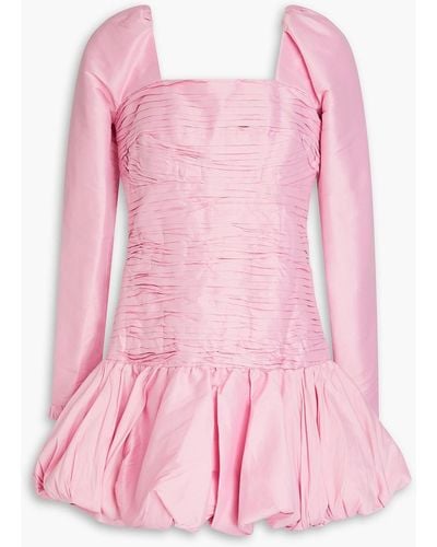 Aje. Bijou Ruffled Pleated Taffeta Mini Dress - Pink