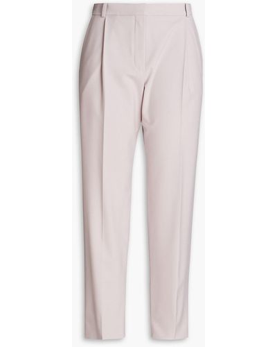 Nina Ricci Pleated Twill Tapered Trousers - Pink