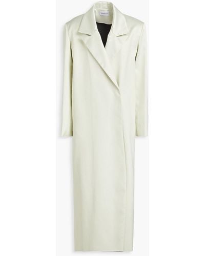 16Arlington Feather-embellished Duchesse-satin Coat - White