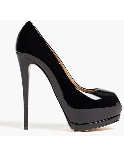 Giuseppe Zanotti Sharon 105 Faux Patent-leather Platform Court Shoes - Black