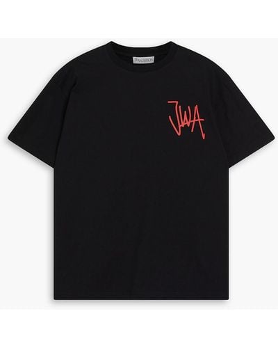 JW Anderson T-shirt aus baumwoll-jersey mit print - Schwarz