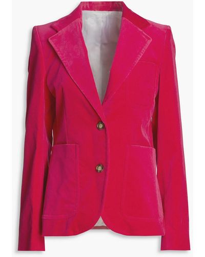 Victoria Beckham Cotton-blend Velvet Jacket - Pink