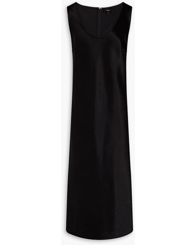 Theory Satin-twill Midi Dress - Black