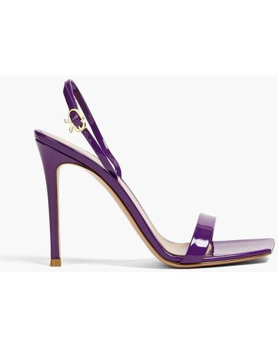 Gianvito Rossi Patent-leather Slingback Sandals - Purple