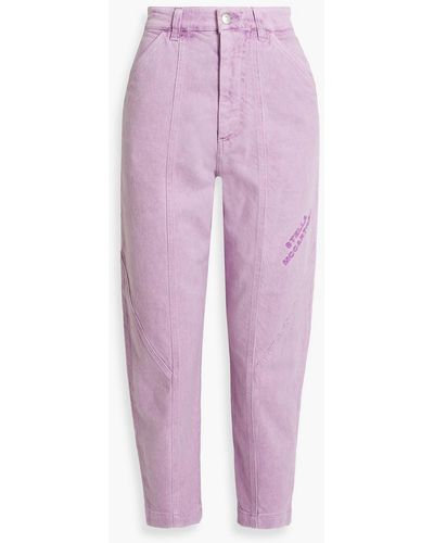 Stella McCartney Embroidered High-rise Tapered Jeans - Pink