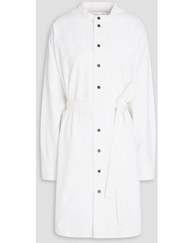Victoria Beckham Belted Cotton-canvas Shirt Dress - White