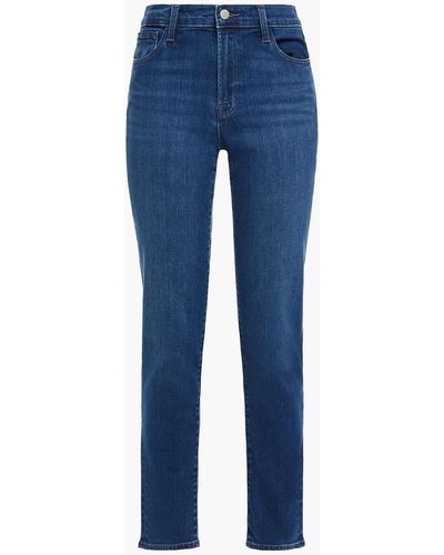 J Brand High-rise Slim-leg Jeans - Blue