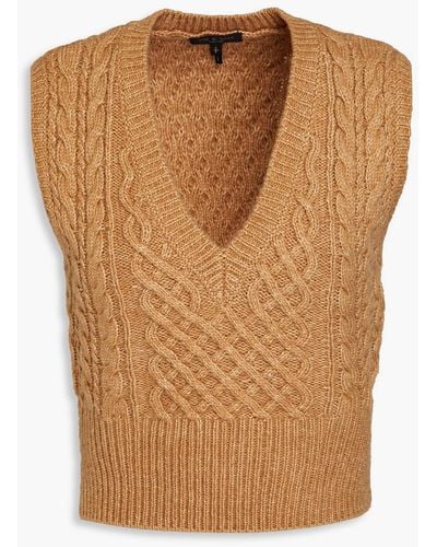Rag & Bone Elizabeth Cable-knit Wool, Cotton And Alpaca-blend Vest - Brown