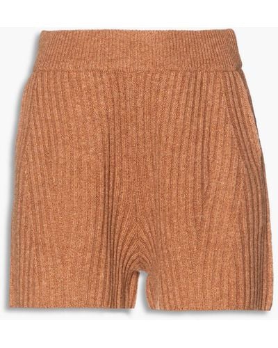 Rag & Bone Maxine Ribbed Merino Wool-blend Shorts - Brown