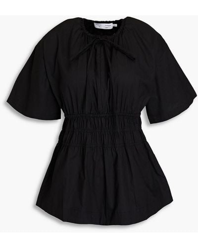 Proenza Schouler Cutout Cotton-poplin Top - Black