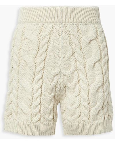 Mr. Mittens Cable-knit Wool Shorts - White