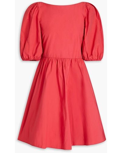 RED Valentino Gathered Cotton-blend Taffeta Mini Dress