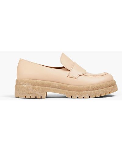 Atp Atelier Voghera Leather Platform Loafers - Natural