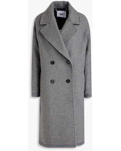 Each x Other Double-breasted Mélange Wool-blend Tweed Coat - Gray