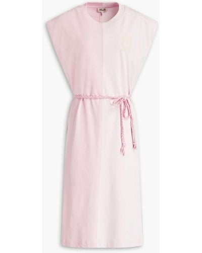 Baum und Pferdgarten Jiri Flocked Two-tone Cotton-jersey Midi Dress - Pink