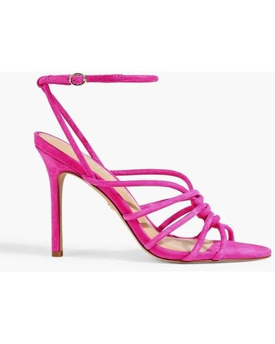 Veronica Beard Aneesha Twisted Suede Sandals - Pink