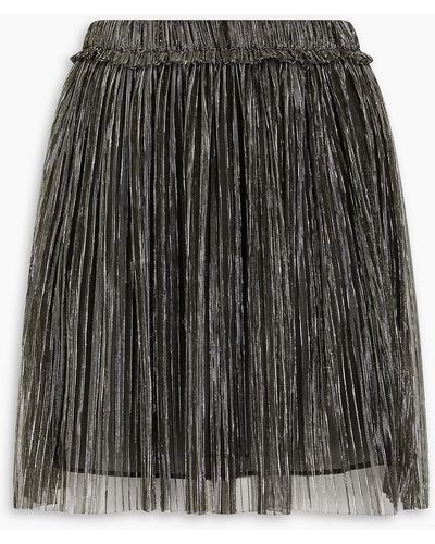 Isabel Marant Pleated Knitted Mini Skirt - Black