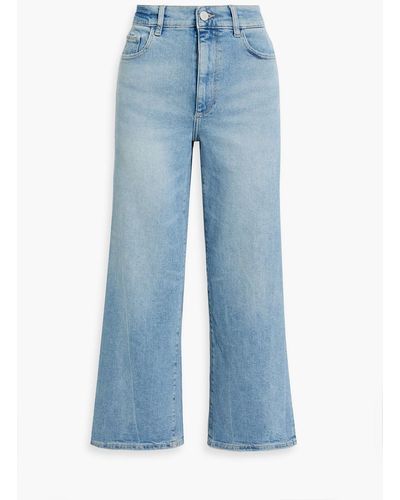 DL1961 Hepburn Cropped High-rise Wide-leg Jeans - Blue