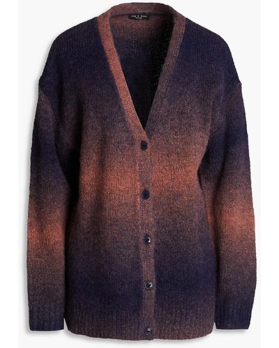 Rag & Bone Holly Dégradé Alpaca-blend Cardigan - Blue