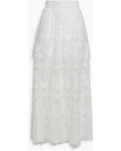 Valentino Garavani Tiered lace maxi skirt - Weiß