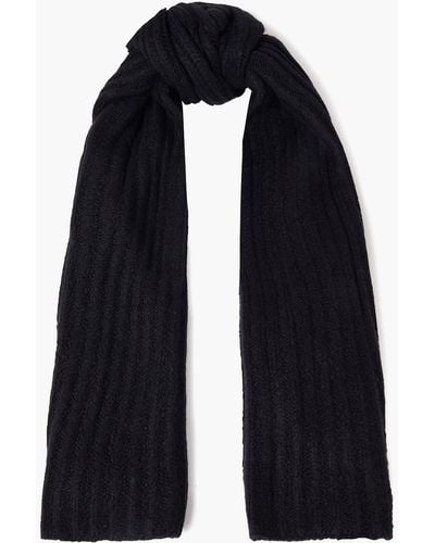 American Vintage Brushed Ribbed-knit Scarf - Black