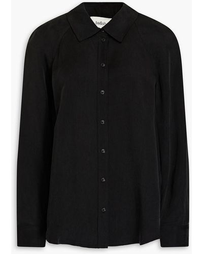 Ba&sh Ambre Washed-cupro Shirt - Black