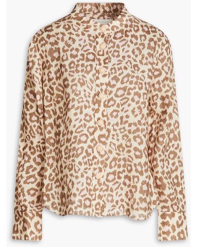 Zimmermann Leopard-print Linen Shirt - Natural