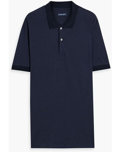 Frescobol Carioca Dias Stretch-cotton And Lyocell-blend Piqué Polo Shirt - Blue