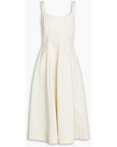 Vince Cotton-blend Twill Midi Dress - White