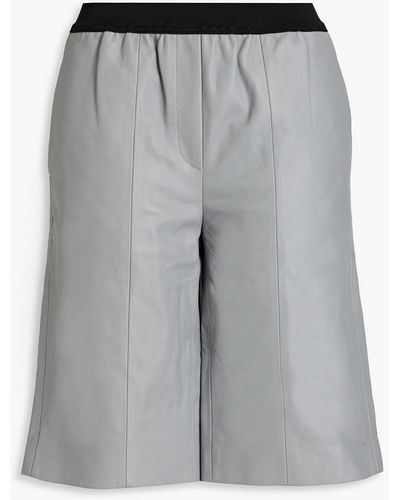 Loulou Studio Piren Leather Shorts - Grey
