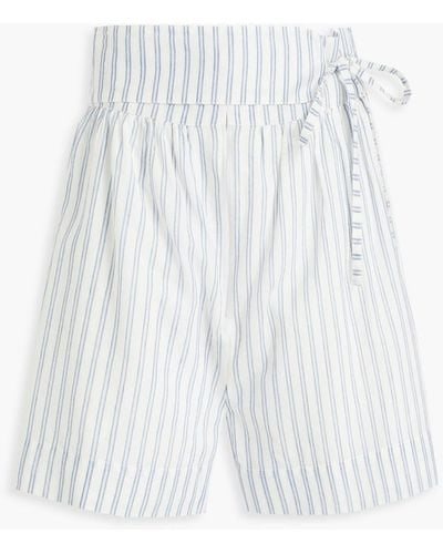 Joie Micall Striped Cotton Shorts - White
