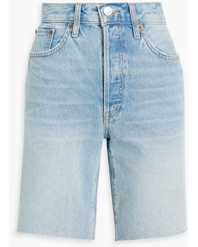 RE/DONE Faded Denim Shorts - Blue