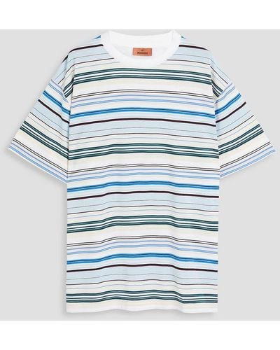 Missoni Striped Cotton-jersey T-shirt - Blue