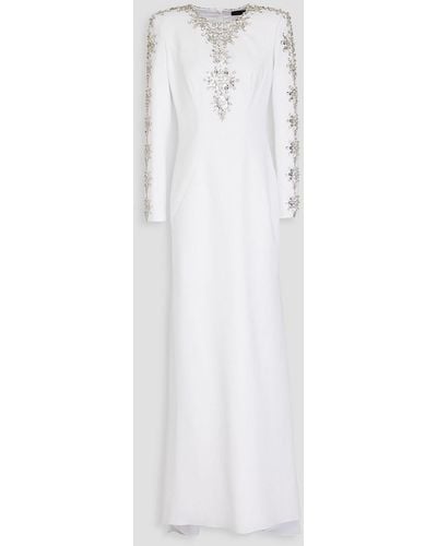 Jenny Packham Embellished Twill Gown - White