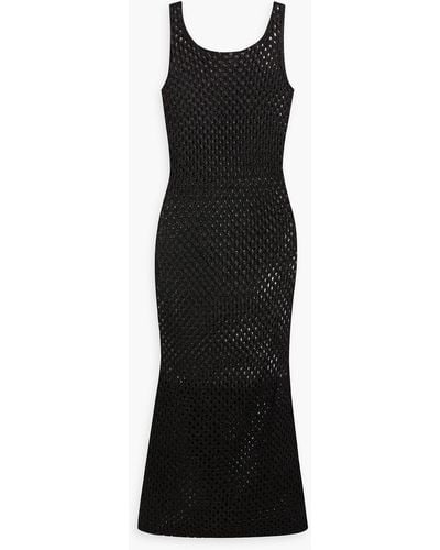 Dion Lee Metallic Open-knit Midi Dress - Black