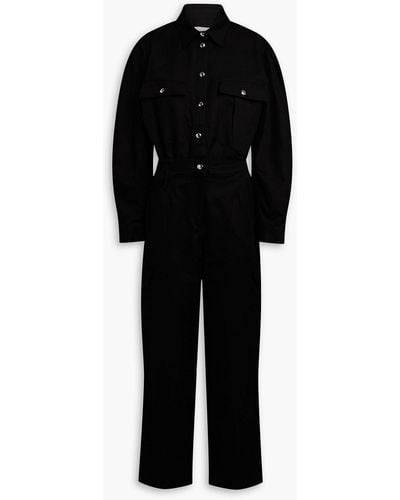 IRO Pleated Cotton-blend Slub Twill Jumpsuit - Black