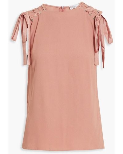 RED Valentino Lace-up Crepe Top - Pink