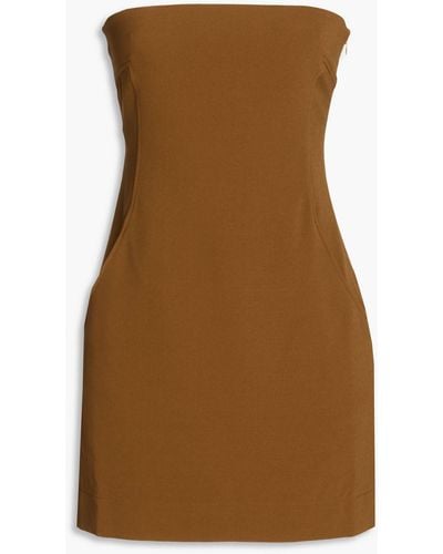 Paris Georgia Basics Audrey Strapless Stretch-crepe Mini Dress - Brown