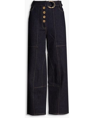 Rejina Pyo Belted High-rise Straight-leg Jeans - Blue