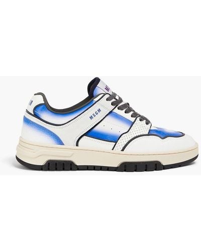 MSGM Perforated Leather Trainers - Blue