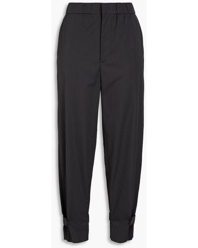 Ba&sh Valmy Cropped Cotton Tapered Trousers - Grey