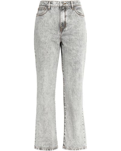 Maje Perla Faded High-rise Straight-leg Jeans Light Grey