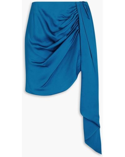 Jonathan Simkhai Mae Draped Satin-crepe Mini Skirt - Blue