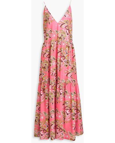 Emilio Pucci Tiered Printed Cotton-poplin Maxi Dress