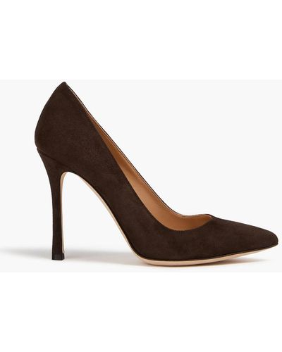 Sergio Rossi Suede Court Shoes - Brown